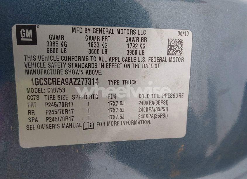 Photo 9 of 2010 Chevrolet Silverado 1500 LS (VIN 1GCSCREA9AZ277314)