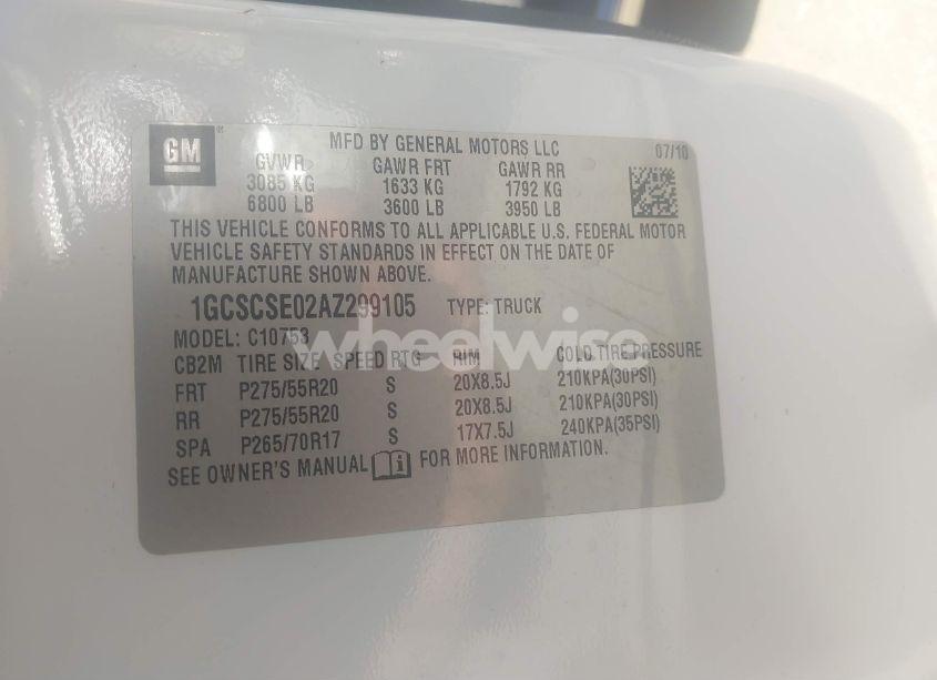 Photo 9 of 2010 Chevrolet Silverado 1500 LT (VIN 1GCSCSE02AZ299105)