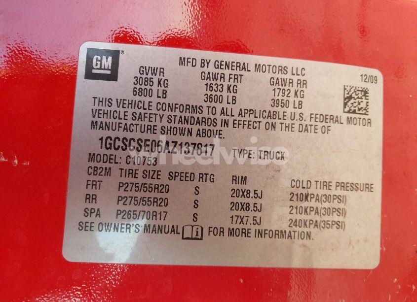 Photo 9 of 2010 Chevrolet Silverado 1500 LT (VIN 1GCSCSE06AZ137817)