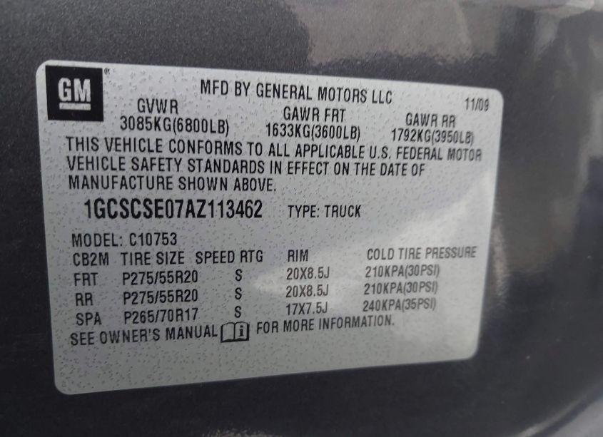 Photo 9 of 2010 Chevrolet Silverado C1500 LT (VIN 1GCSCSE07AZ113462)