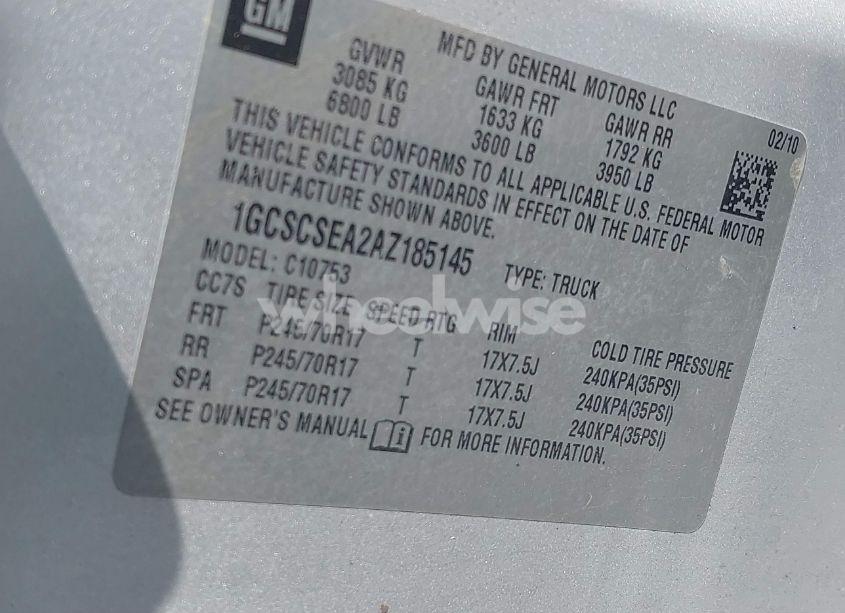 Photo 9 of 2010 Chevrolet Silverado 1500 LT (VIN 1GCSCSEA2AZ185145)