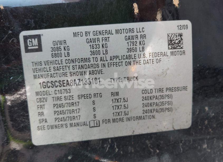 Photo 9 of 2010 Chevrolet Silverado 1500 LT (VIN 1GCSCSEA8AZ133101)