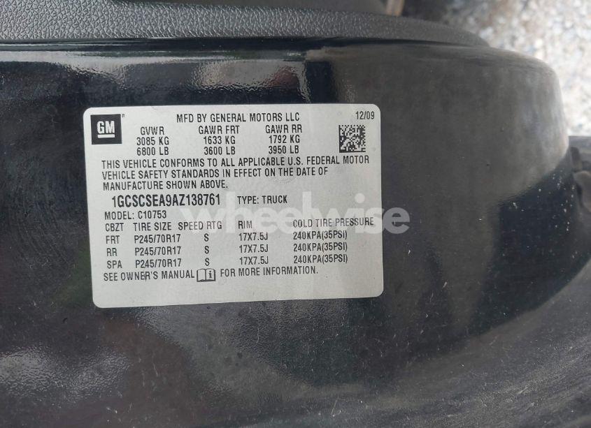 Photo 9 of 2010 Chevrolet Silverado 1500 LT (VIN 1GCSCSEA9AZ138761)