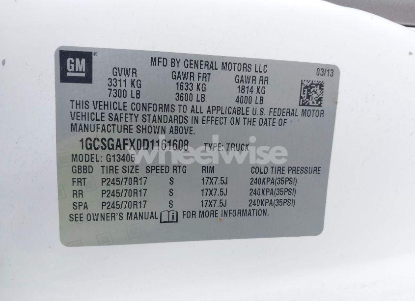 Photo 9 of 2013 Chevrolet Express WORK VAN (VIN 1GCSGAFX0D1161608)