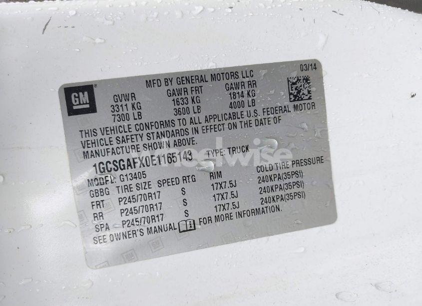 Photo 9 of 2014 Chevrolet Express 1500 WORK VAN (VIN 1GCSGAFX0E1165143)