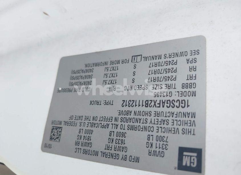 Photo 9 of 2011 Chevrolet Express 1500 WORK VAN (VIN 1GCSGAFX2B1112312)