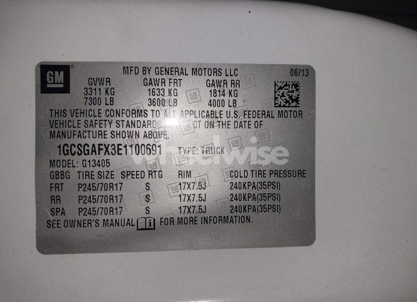 Photo 9 of 2014 Chevrolet Express 1500 WORK VAN (VIN 1GCSGAFX3E1100691)