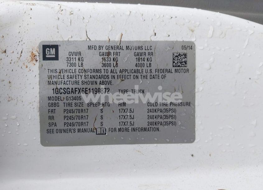 Photo 9 of 2014 Chevrolet Express 1500 WORK VAN (VIN 1GCSGAFX6E1190872)