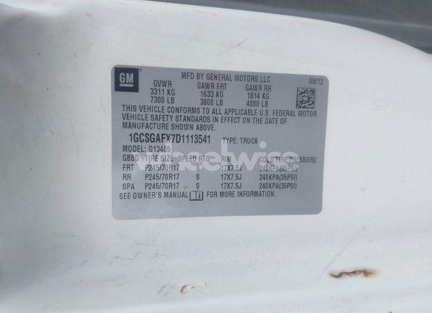 Photo 9 of 2013 Chevrolet Express 1500 WORK VAN (VIN 1GCSGAFX7D1113541)