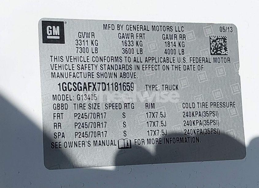 Photo 9 of 2013 Chevrolet Express 1500 WORK VAN (VIN 1GCSGAFX7D1181659)