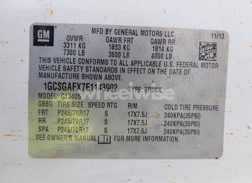 Photo 9 of 2014 Chevrolet Express 1500 WORK VAN (VIN 1GCSGAFX7E1143902)