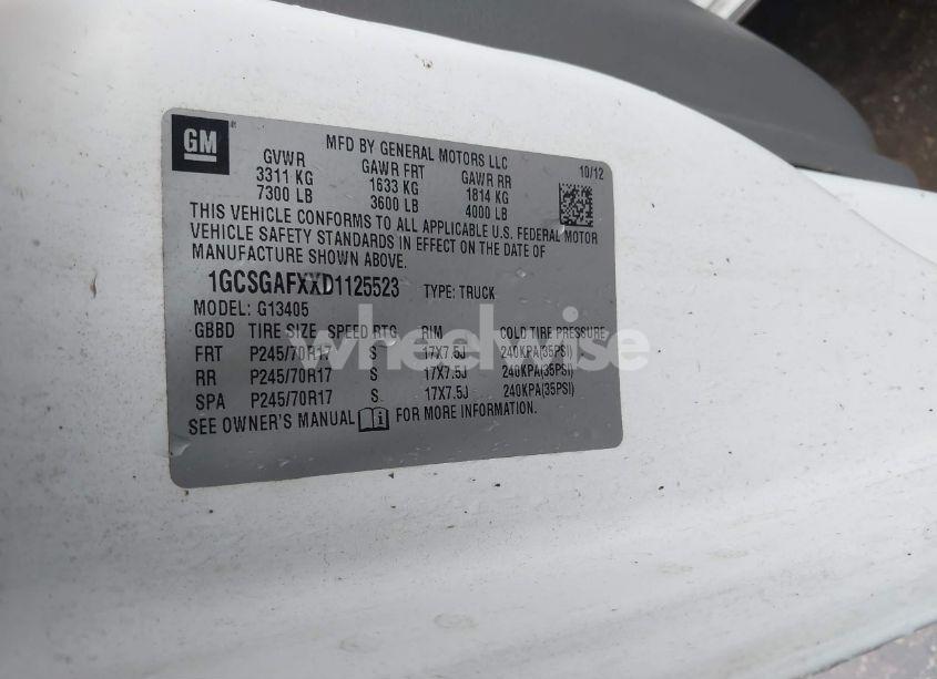 Photo 9 of 2013 Chevrolet Express 1500 WORK VAN (VIN 1GCSGAFXXD1125523)