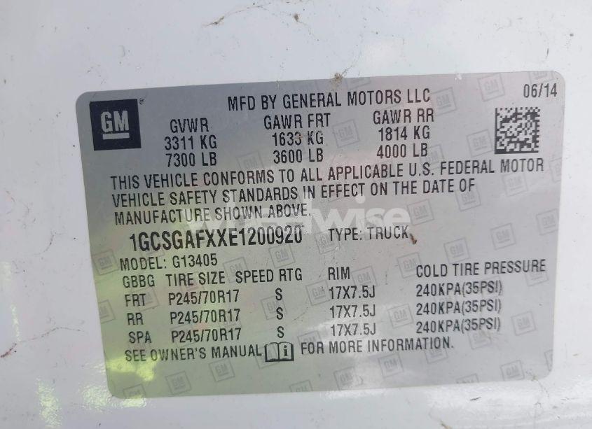 Photo 9 of 2014 Chevrolet Express 1500 WORK VAN (VIN 1GCSGAFXXE1200920)