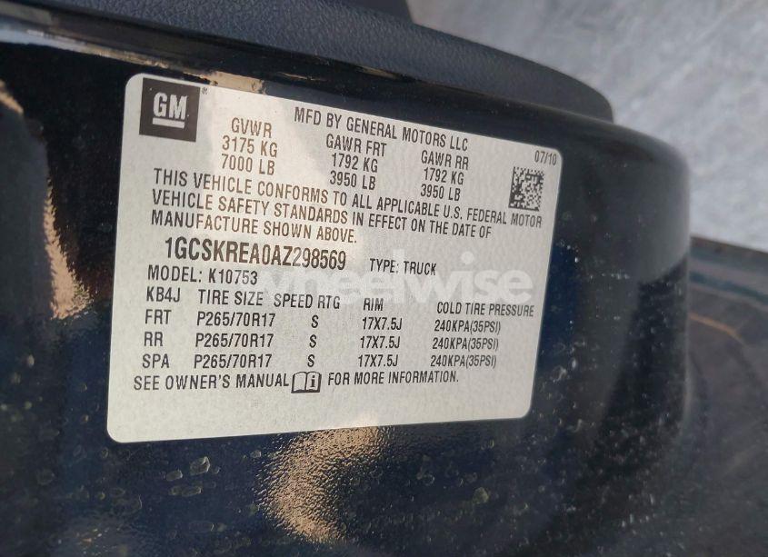 Photo 9 of 2010 Chevrolet Silverado 1500 LS (VIN 1GCSKREA0AZ298569)