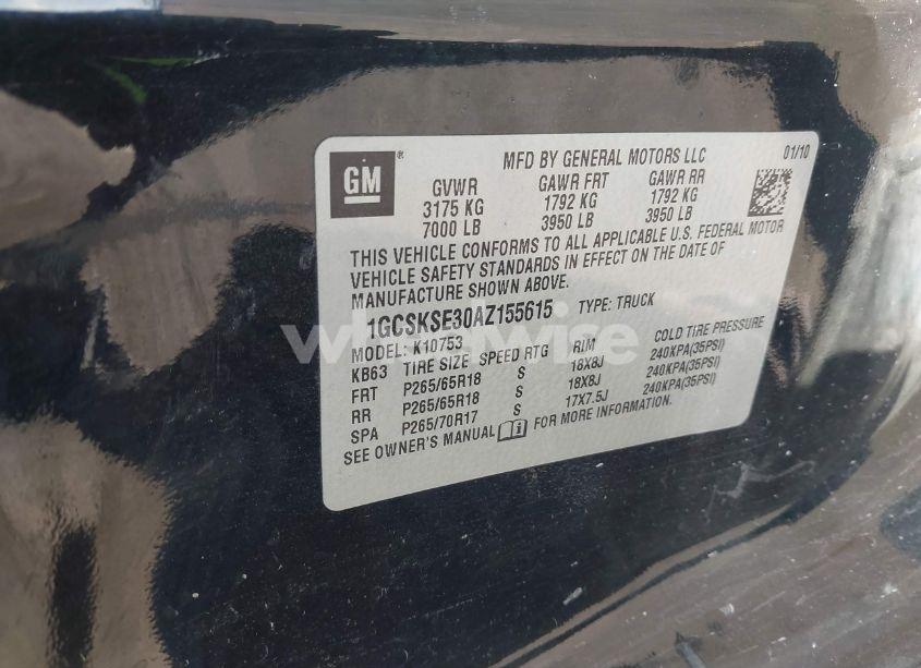 Photo 9 of 2010 Chevrolet Silverado 1500 LT (VIN 1GCSKSE30AZ155615)