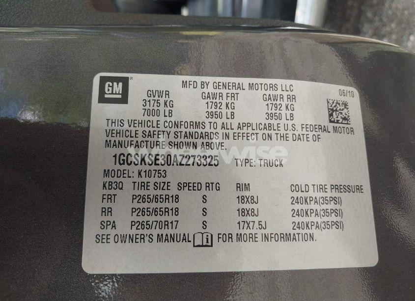Photo 9 of 2010 Chevrolet Silverado 1500 LT (VIN 1GCSKSE30AZ273325)
