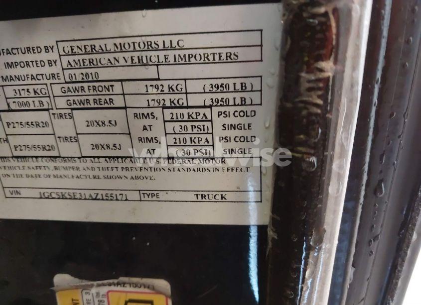 Photo 9 of 2010 Chevrolet Silverado 1500 LT (VIN 1GCSKSE31AZ155171)