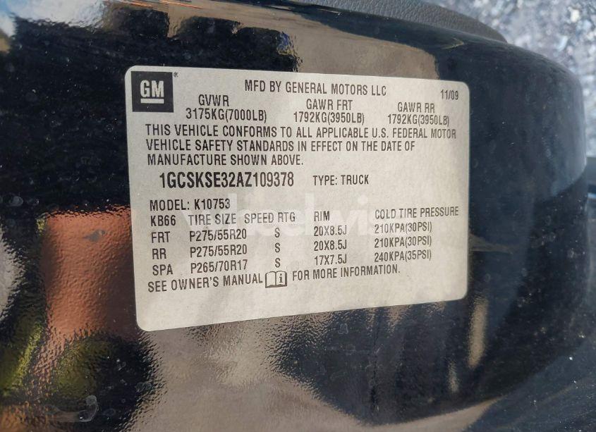 Photo 9 of 2010 Chevrolet Silverado 1500 LT (VIN 1GCSKSE32AZ109378)
