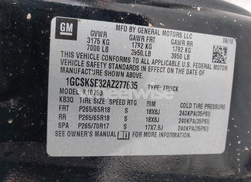 Photo 9 of 2010 Chevrolet Silverado 1500 LT (VIN 1GCSKSE32AZ277635)