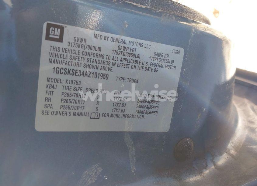 Photo 9 of 2010 Chevrolet Silverado 1500 LT (VIN 1GCSKSE34AZ101959)