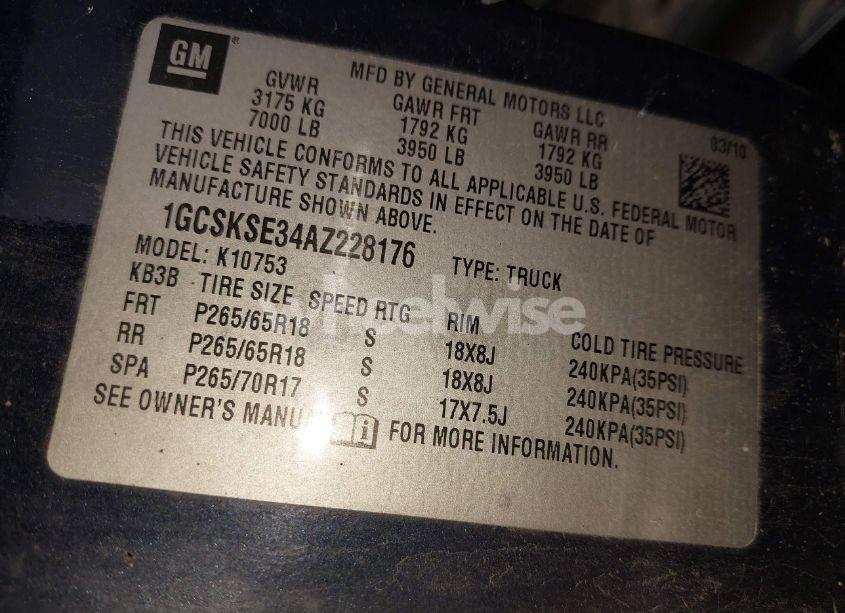 Photo 9 of 2010 Chevrolet Silverado 1500 LT (VIN 1GCSKSE34AZ228176)