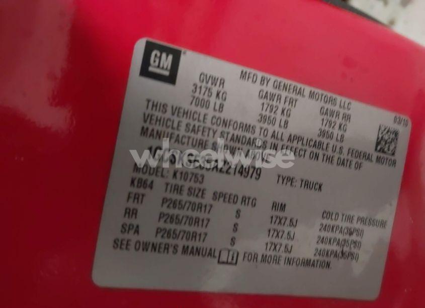 Photo 9 of 2010 Chevrolet Silverado 1500 LT (VIN 1GCSKSE35AZ214979)