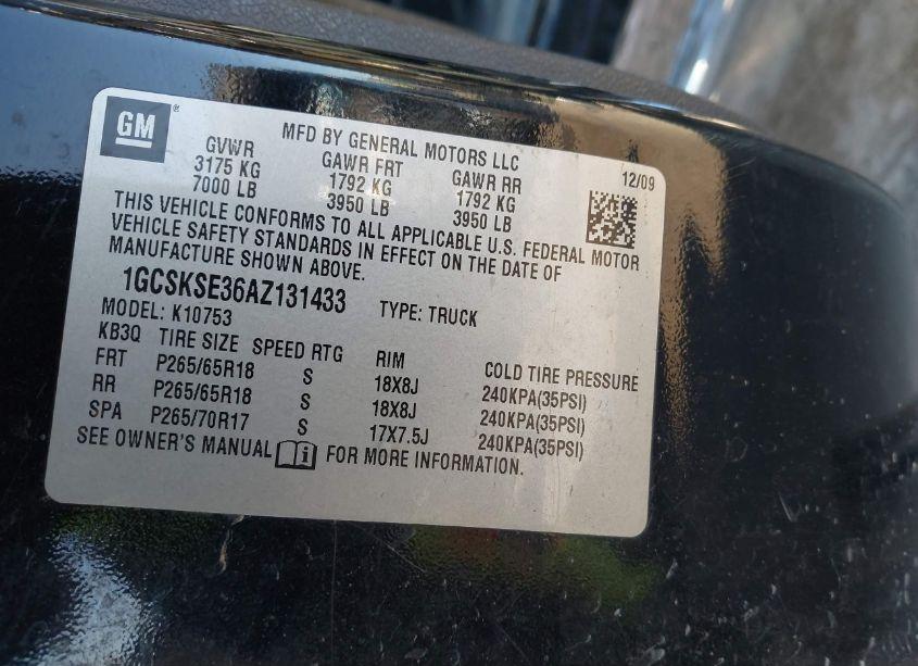 Photo 9 of 2010 Chevrolet Silverado 1500 LT (VIN 1GCSKSE36AZ131433)