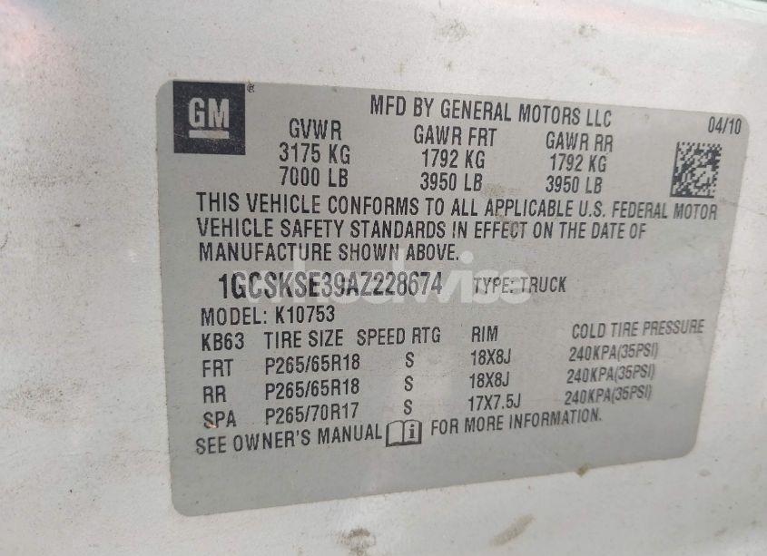 Photo 9 of 2010 Chevrolet Silverado 1500 LT (VIN 1GCSKSE39AZ228674)