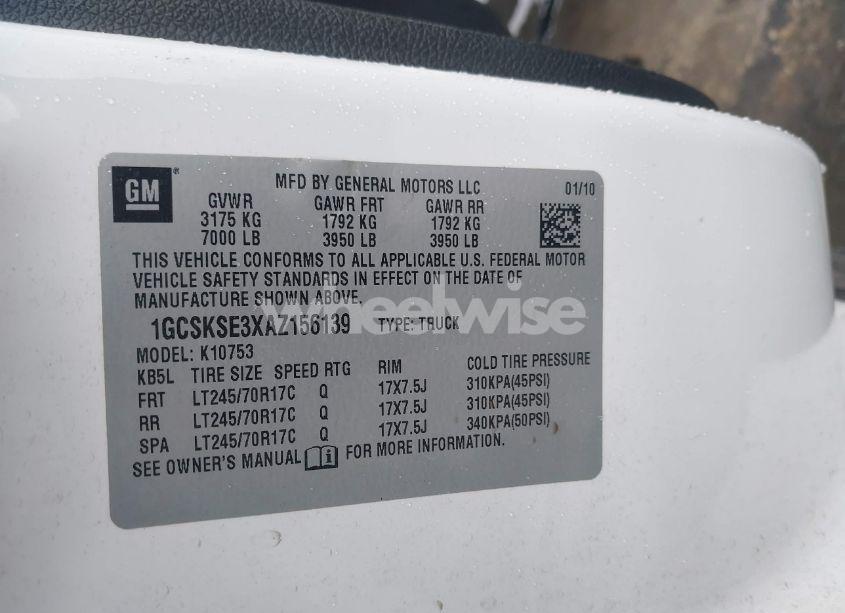 Photo 9 of 2010 Chevrolet Silverado 1500 LT (VIN 1GCSKSE3XAZ156139)