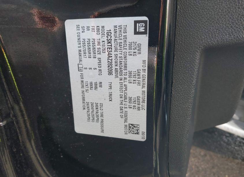 Photo 9 of 2010 Chevrolet Silverado 1500 LTZ (VIN 1GCSKTE34AZ282096)