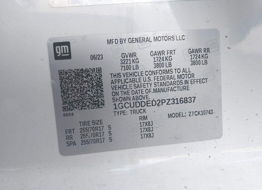 Photo 9 of 2023 Chevrolet Silverado 1500 4WD STANDARD BED LT (VIN 1GCUDDED2PZ316837)