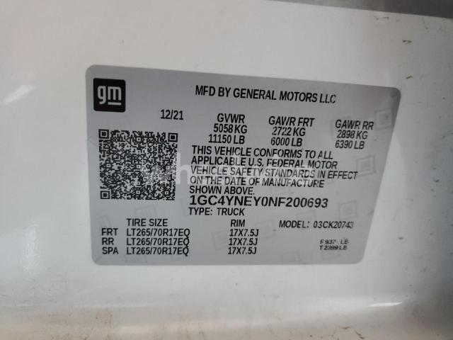 Photo 8 of 2022 CHEVROLET SILVERADO K2500 HEAVY DUTY LT N/A (VIN 1GCUDDED4NZ585175)