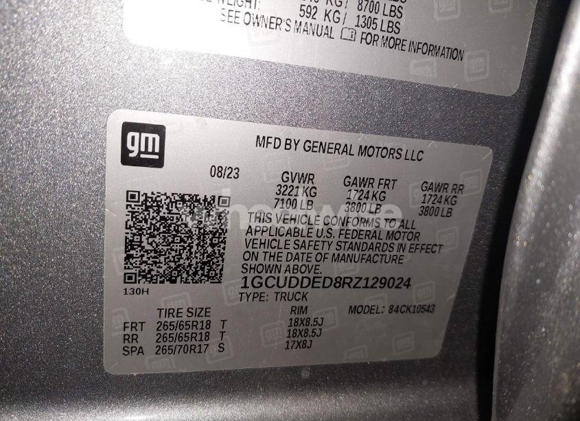 Photo 9 of 2024 Chevrolet Silverado 1500 4WD SHORT BED LT (VIN 1GCUDDED8RZ129024)