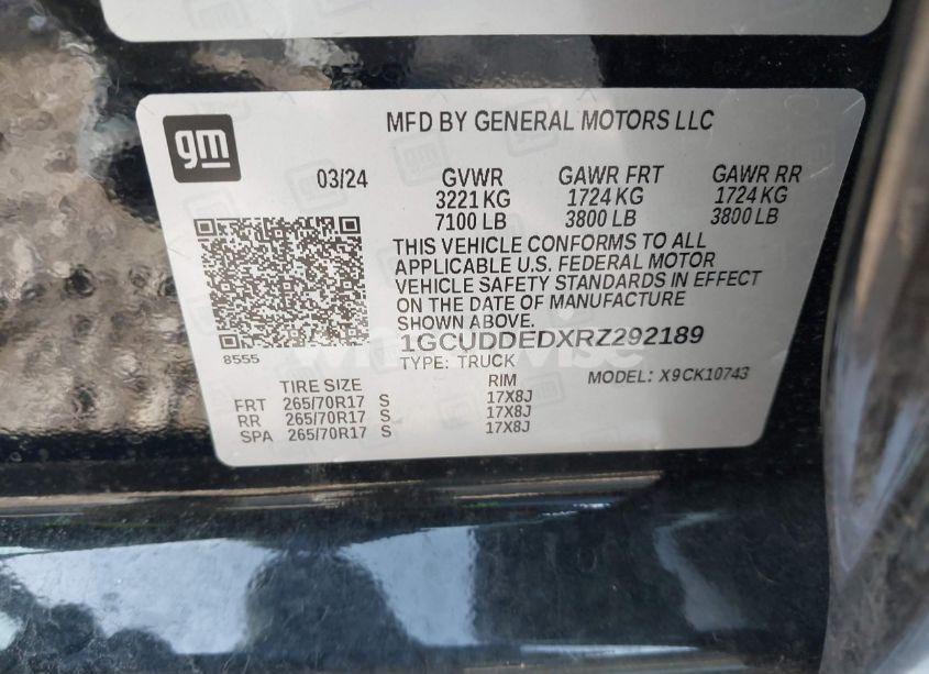 Photo 9 of 2024 Chevrolet Silverado 1500 4WD STANDARD BED LT (VIN 1GCUDDEDXRZ292189)