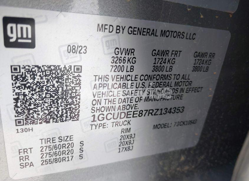 Photo 9 of 2024 Chevrolet Silverado 1500 4WD SHORT BED RST (VIN 1GCUDEE87RZ134353)