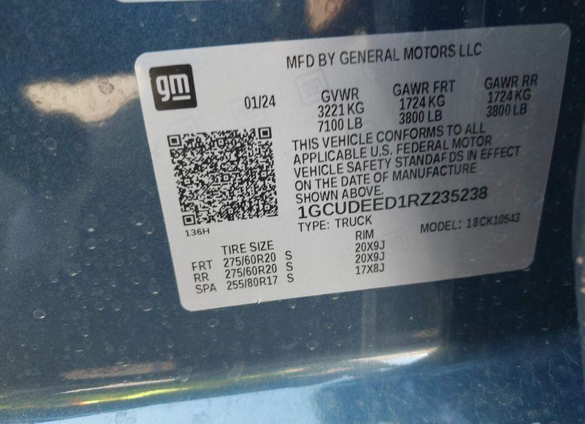 Photo 9 of 2024 Chevrolet Silverado 1500 4WD SHORT BED RST (VIN 1GCUDEED1RZ235238)