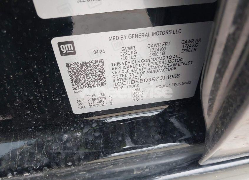 Photo 9 of 2024 Chevrolet Silverado 1500 4WD SHORT BED RST (VIN 1GCUDEED3RZ314958)