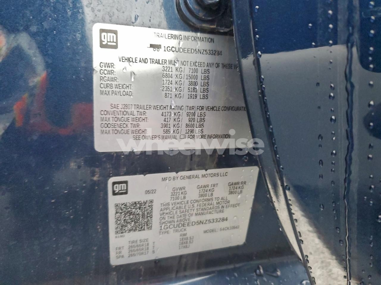 Photo 12 of 2022 CHEVROLET SILVERADO K1500 RST (VIN 1GCUDEED5NZ533284)