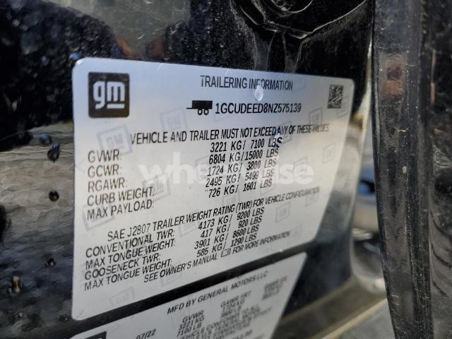 Photo 2 of 2022 CHEVROLET SILVERADO K1500 RST (VIN 1GCUDEED8NZ575139)