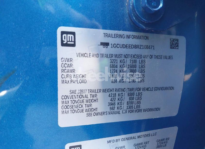 Photo 9 of 2024 Chevrolet Silverado 1500 4WD SHORT BED RST (VIN 1GCUDEED8RZ108471)