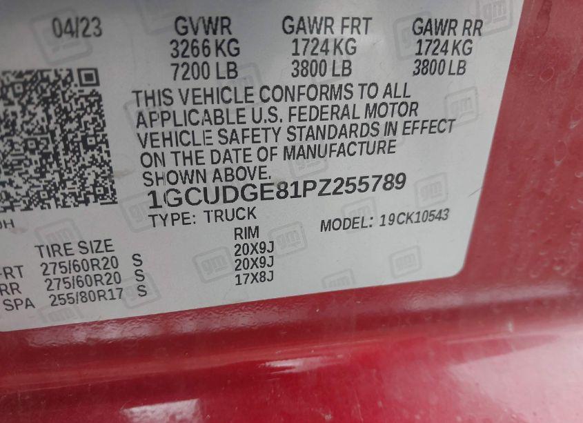 Photo 9 of 2023 Chevrolet Silverado 1500 4WD SHORT BED LTZ (VIN 1GCUDGE81PZ255789)