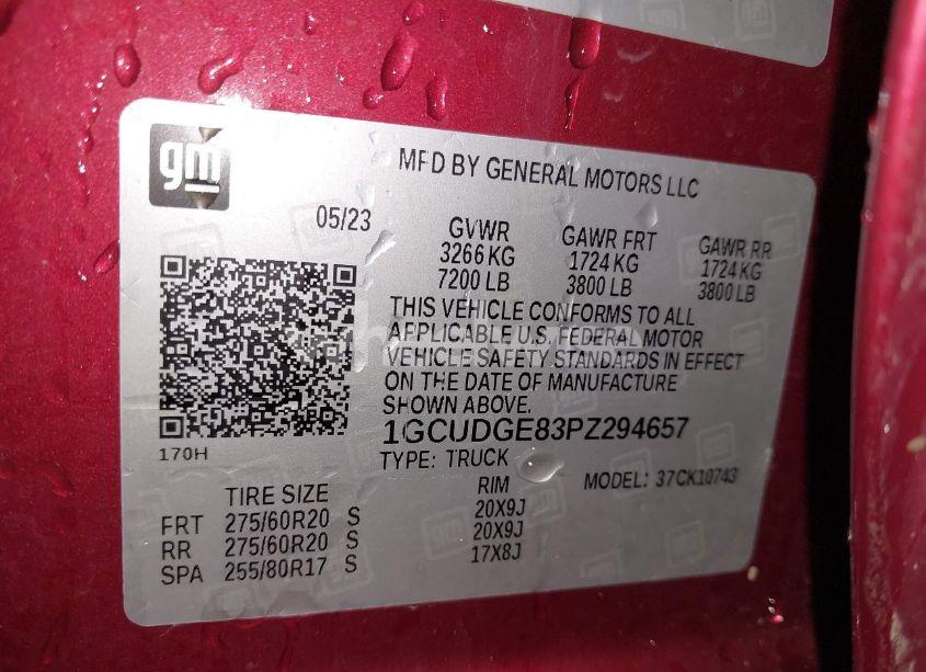 Photo 9 of 2023 Chevrolet Silverado 1500 4WD STANDARD BED LTZ (VIN 1GCUDGE83PZ294657)