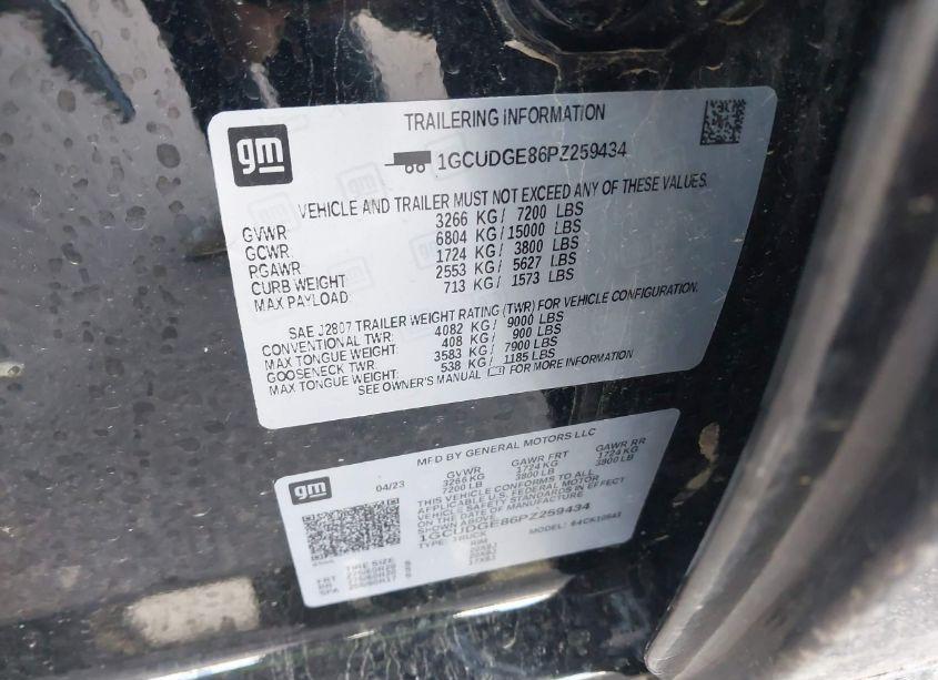 Photo 9 of 2023 Chevrolet Silverado 1500 4WD SHORT BED LTZ (VIN 1GCUDGE86PZ259434)