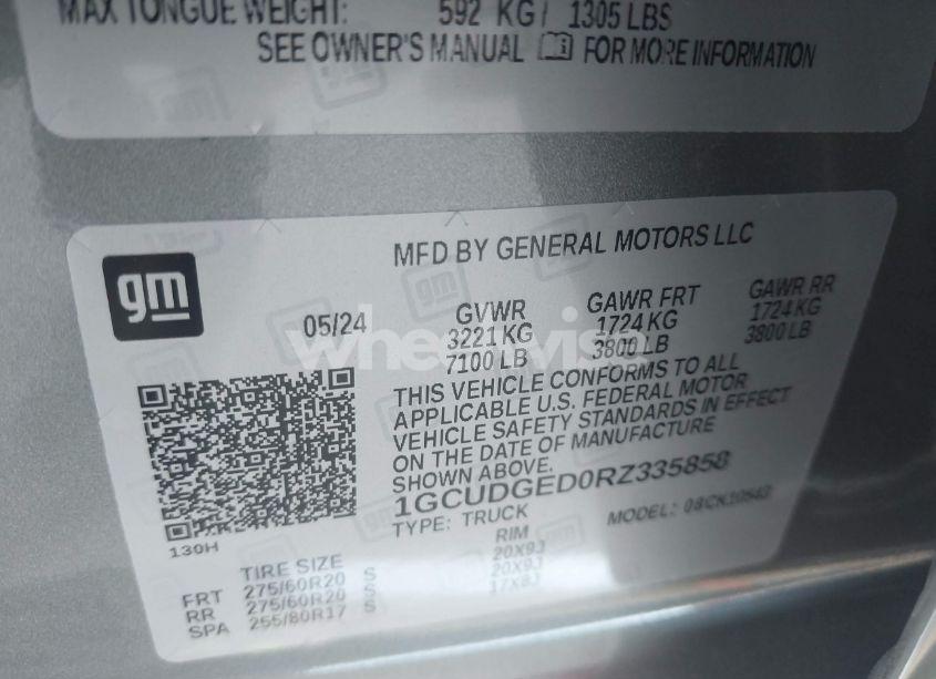 Photo 9 of 2024 Chevrolet Silverado 1500 4WD SHORT BED LTZ (VIN 1GCUDGED0RZ335858)