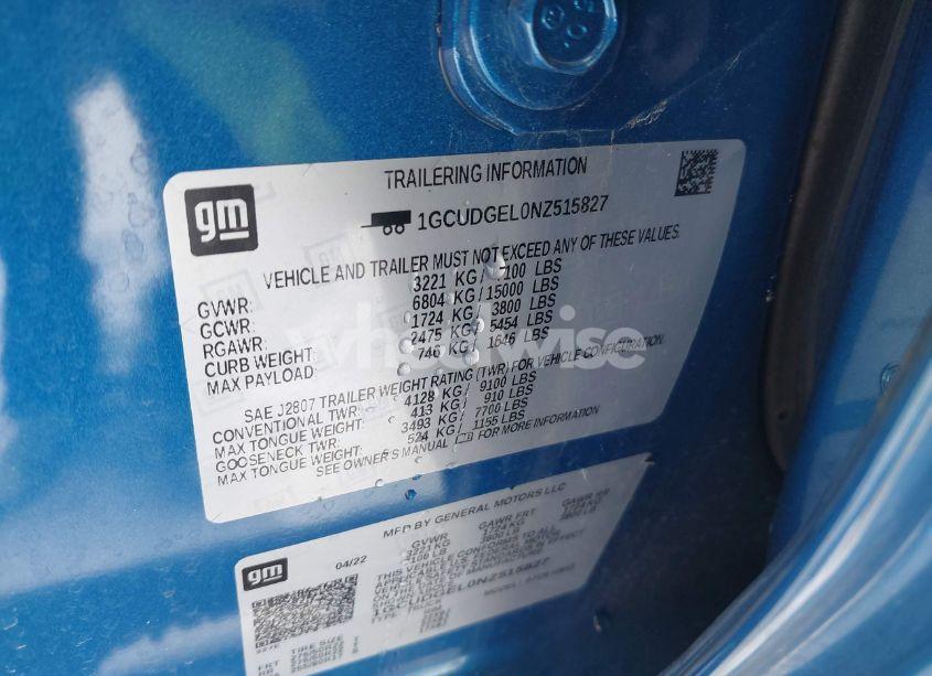 Photo 9 of 2022 Chevrolet Silverado 1500 4WD SHORT BED LTZ (VIN 1GCUDGEL0NZ515827)
