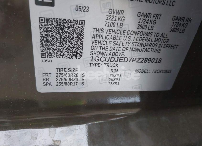 Photo 9 of 2023 Chevrolet Silverado 1500 4WD SHORT BED HIGH COUNTRY (VIN 1GCUDJED7PZ289018)