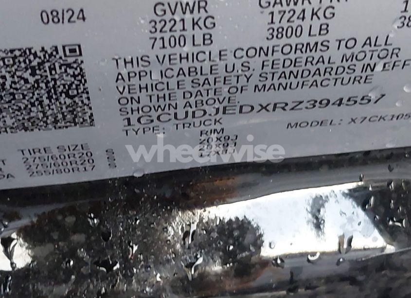 Photo 9 of 2024 Chevrolet Silverado 1500 4WD SHORT BED HIGH COUNTRY (VIN 1GCUDJEDXRZ394557)