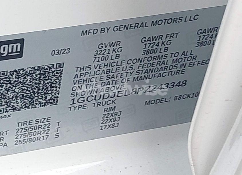 Photo 9 of 2023 Chevrolet Silverado 1500 4WD SHORT BED HIGH COUNTRY (VIN 1GCUDJEL8PZ243348)