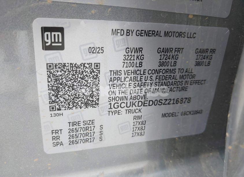 Photo 9 of 2025 Chevrolet Silverado 1500 4WD STANDARD BED LT (VIN 1GCUKDED0SZ216878)