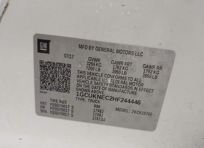 Photo 9 of 2017 Chevrolet Silverado 1500 WT (VIN 1GCUKNEC2HF244446)